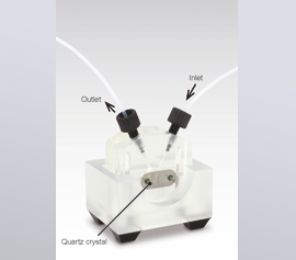 QCM Durchfluss Messzelle für die Messungen mit Quarz-Mikrowaagen