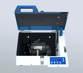 Hochenergie-Kugelmühle Cole-Parmer BM-400 Mixer/Mill® mit geöffnetem Deckel, Vorderansicht