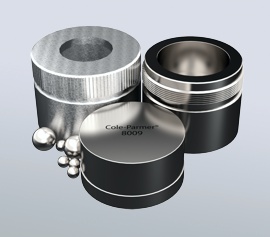 Cole-Parmer BM-450 Mixer/Mill® Mahlbehälter aus gehärtetem Stahl, Mahlraum mit abgerundeten Kanten für höhere Effizienz (Artikel-Nummer 8009)