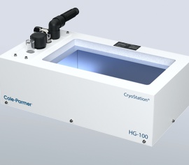 Zellaufschluss-Mühle Cole-Parmer HG-600 Geno/Grinder® 2010 – Kryo-Station zum Vorkühlen der fertig bestückten Adapter in flüssigem Stickstoff
