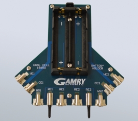 Gamry Batterie-Halterungen mit niedriger Induktivität für zwei 18650 Zellen mit echter 4-Punkt Kelvin-Kontaktierung optional in Serie